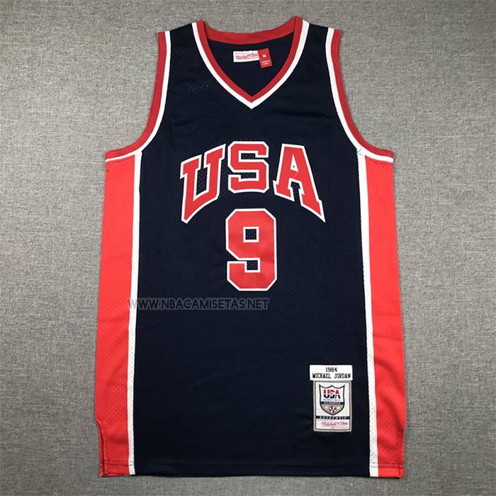 Camiseta USA 1984 Michael Jordan NO 9 Azul